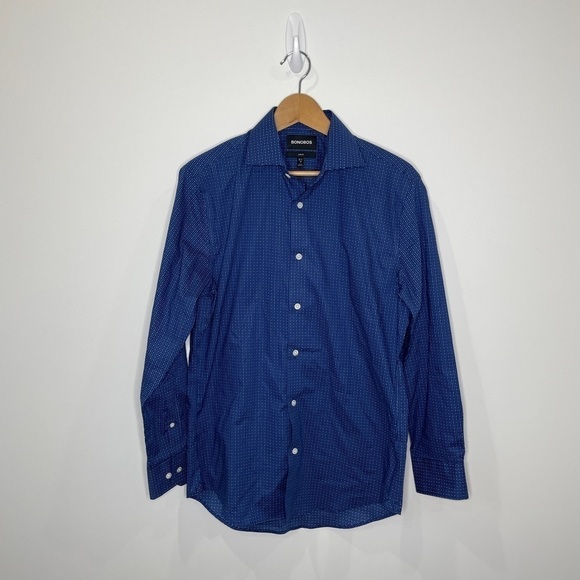 Bonobos Slim Fit Dotted Blue Button Up - Picture 1 of 6